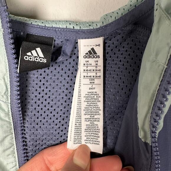 Adidas Multicolor Half Zip Pullover Windbreaker Anorak Rain Jacket Womens Medium - Picture 9 of 10